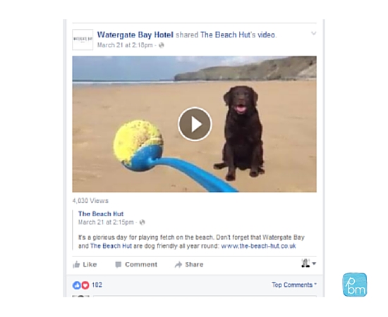 Good use of video for a hotel on Facebook