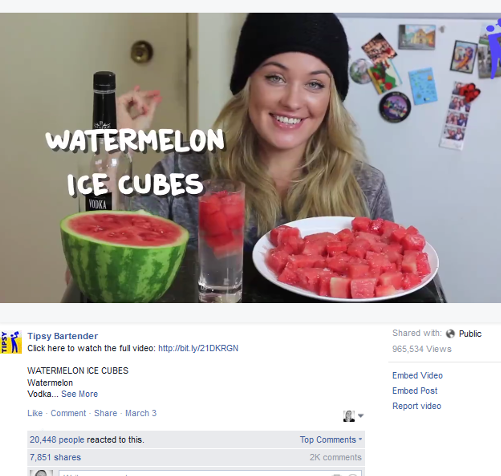 Tipsy bartender videos on Facebook