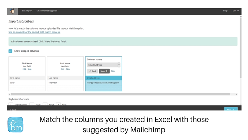 how to match subscriber fields in mailchimp
