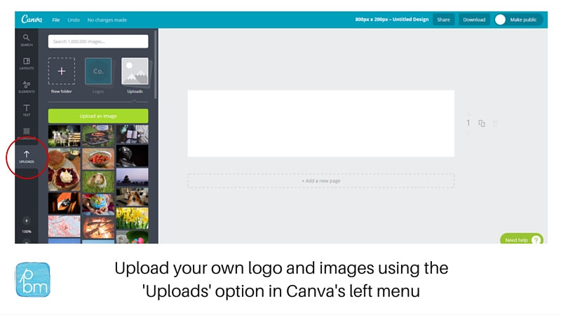 canva upload your own logo