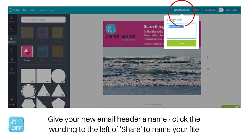 how to name a graphic in canva