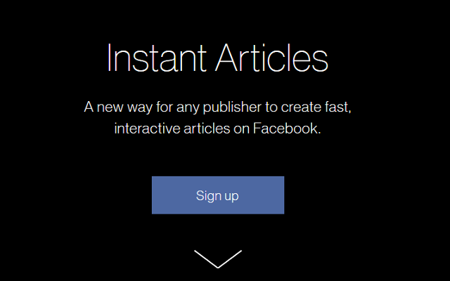sign-up for facebook instant articles